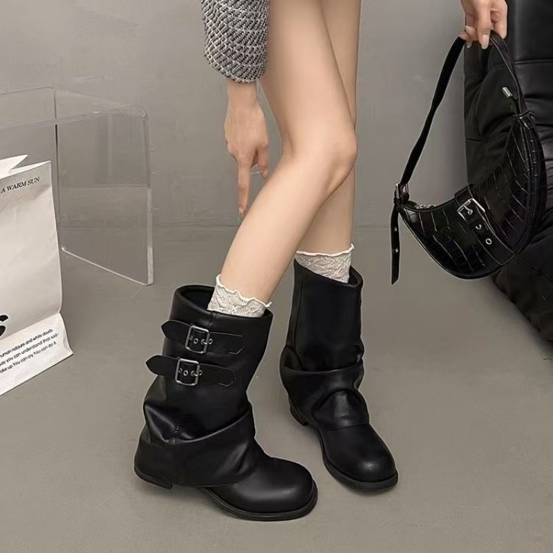 Women Black Slouchy Mid Calf B - Boot Sock Slouchy recension och pris