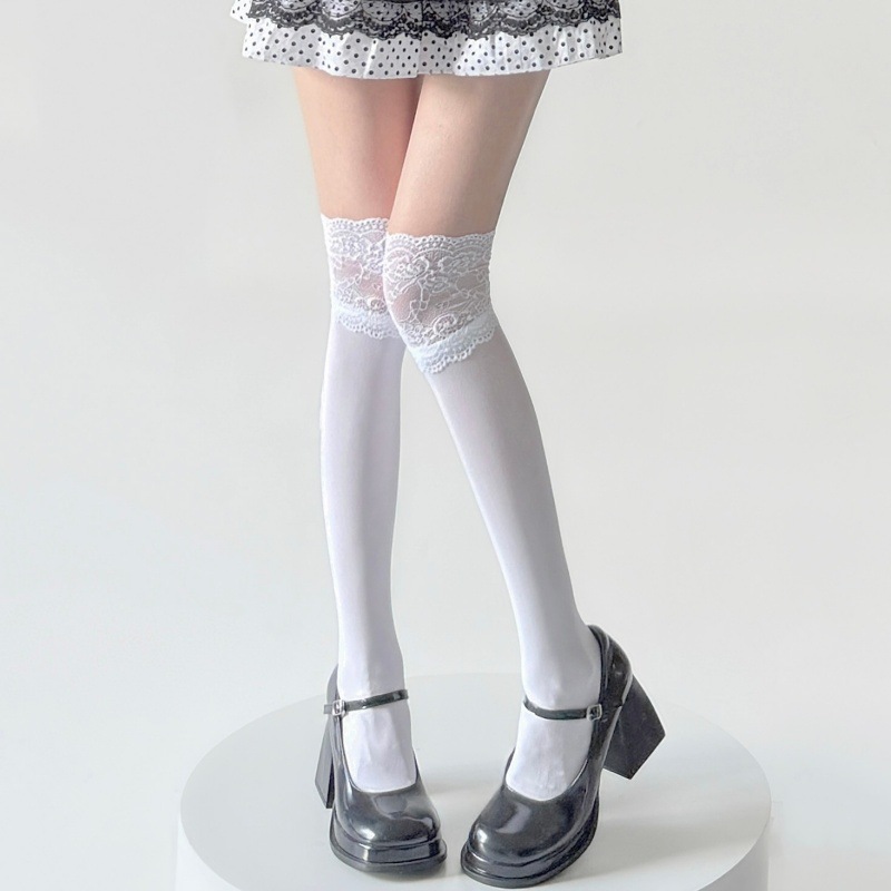 Spring Autumn White Lace Ruffl - Boot Sock Slouchy recension och pris